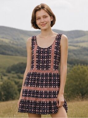 Sweet Journey Sleeveless Boho Mini Dress Size Medium